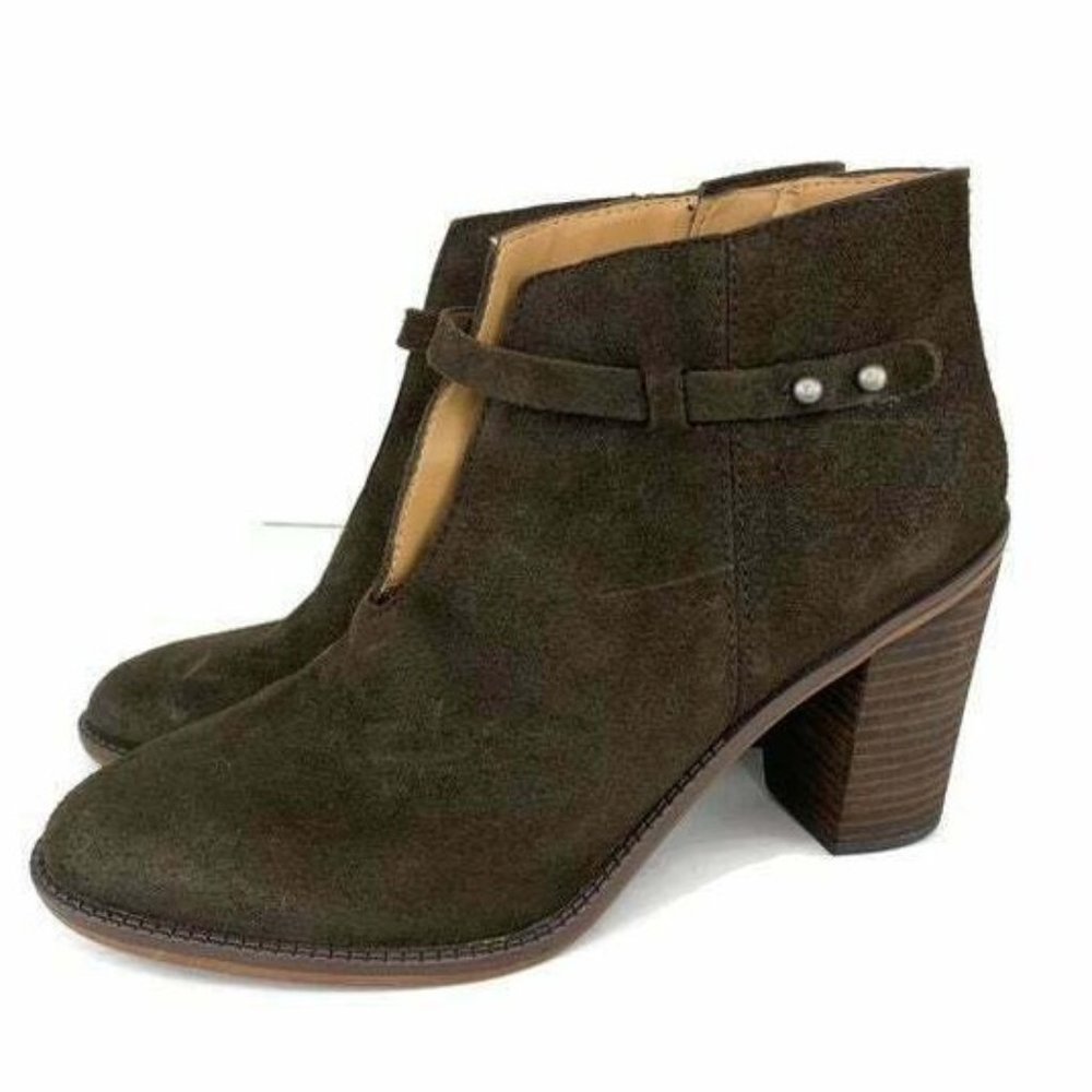 Franco Sarto Women"s   Elvis Ankle Boot Sz 8.5 Booties   Nubuck Leather Brown